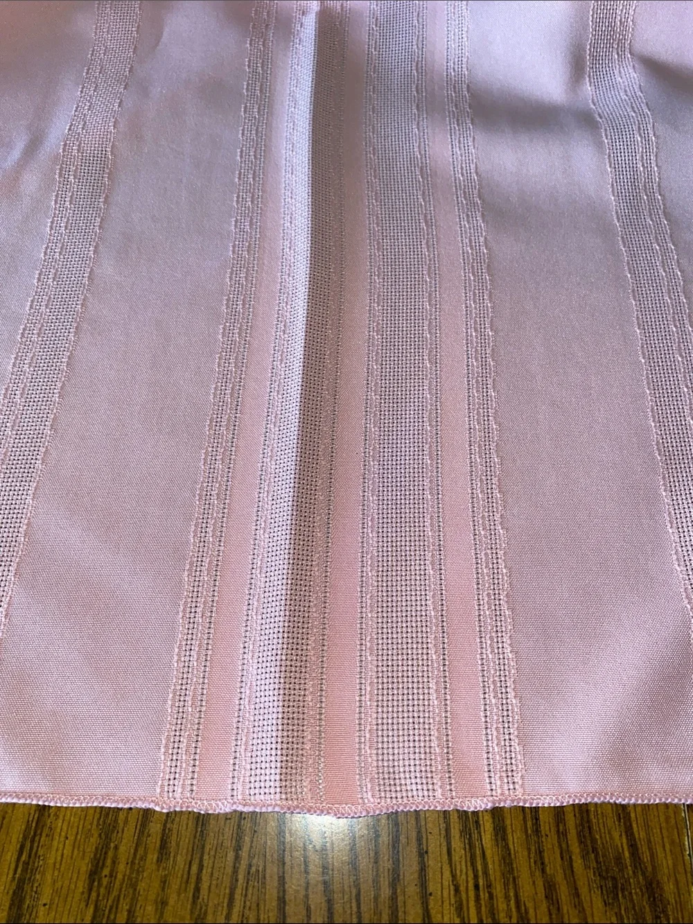 VINTAGE linen MCM rectangle table cloth light pink blush 5 ft. X 9 ft. 10”